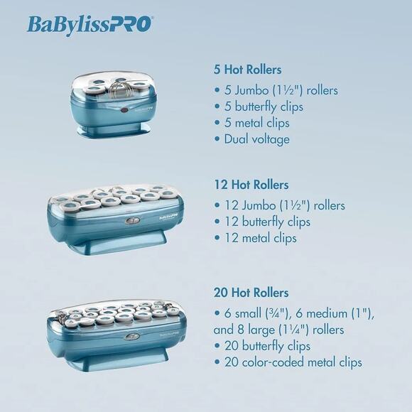 BaBylissPRO® Nano Titanium™ 20-Roller Hot Roller Set [BABNTCHV21] – Fast Heat-Up - Picture 3 of 6